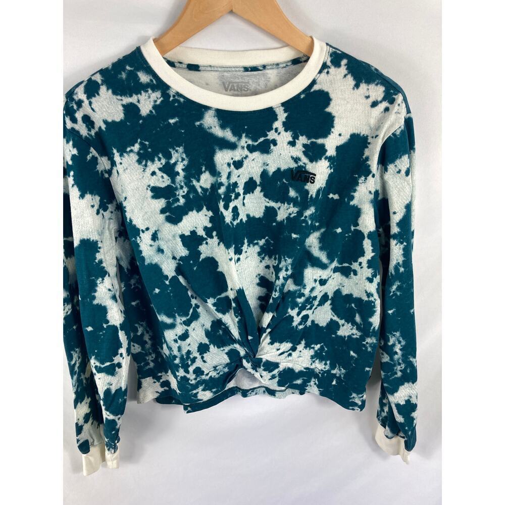 Vans Cropped Long Sleeve Twist Bottom Tie Dye Tshirt Size Small